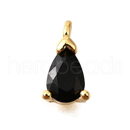 Brass Micro Pave Cubic Zirconia Pendants KK-D356-08H-G-1
