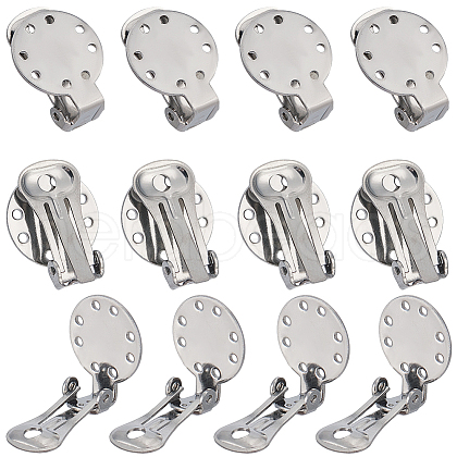 SUNNYCLUE 30Pcs 304 Stainless Steel Clip-on Earring Setting STAS-SC0008-38-1