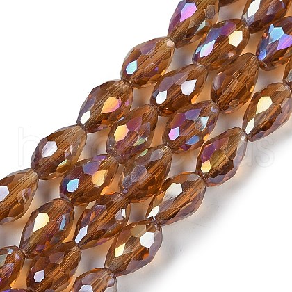 Transparent Electroplate Glass Beads Strands EGLA-N013-T6mm-B16-1