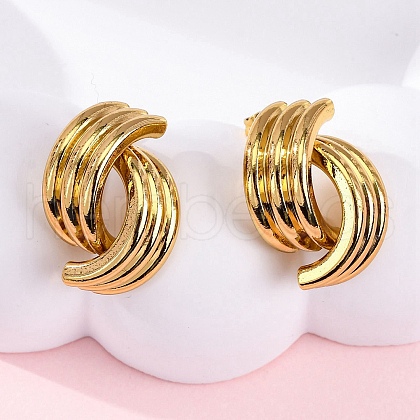 304 Stainless Steel Stud Earrings for Women EJEW-A125-75G-1
