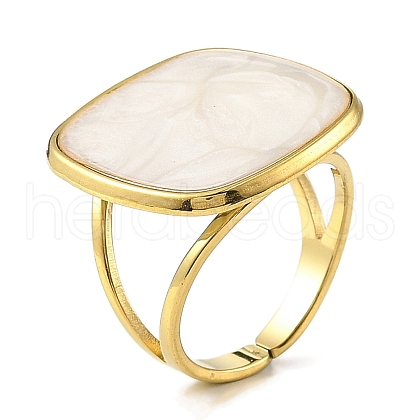 304 Stainless Steel Enamel Open Cuff Rings for Women RJEW-F166-23G-01-1