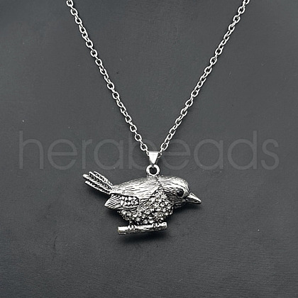 Alloy Rhinestone Pendant Necklaces QD9835-8-1