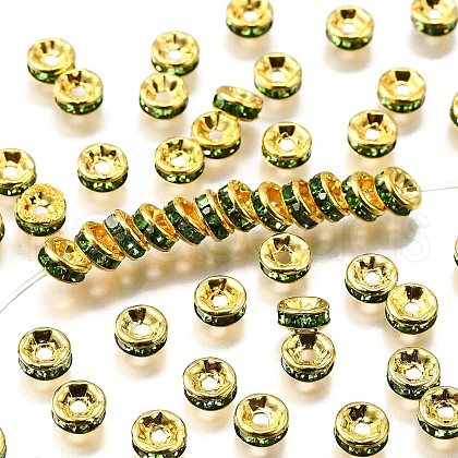 Brass Rhinestone Spacer Beads RB-A014-Z6mm-07G-1