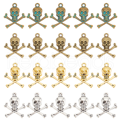   120Pcs 4 Colors Tibetan Style Alloy Pendants FIND-PH0022-99-1