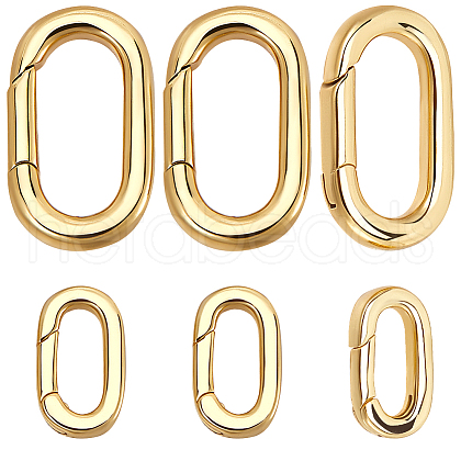 Beebeecraft 8Pcs 2 Styles Rack Plating Brass Spring Gate Rings KK-BBC0014-17-1
