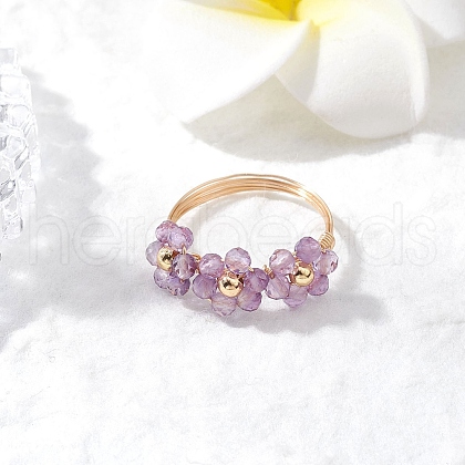 Natural Amethyst Finger Rings RJEW-TA00198-02-1