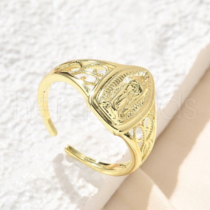 Brass Cuff Rings RJEW-P149-01C-G-1