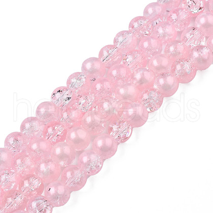 Translucent Crackle Glass Beads Strands CCG-T003-01B-1