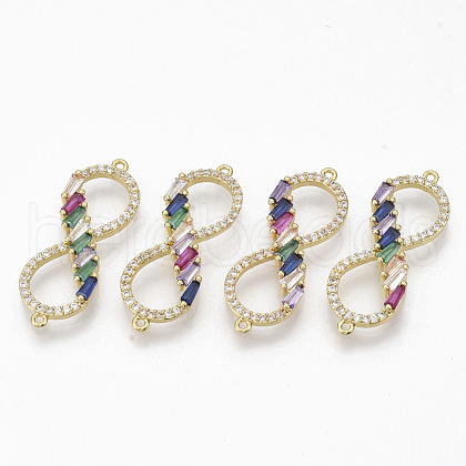 Brass Micro Pave Cubic ZirconiaLinks connectors ZIRC-T012-85G-1