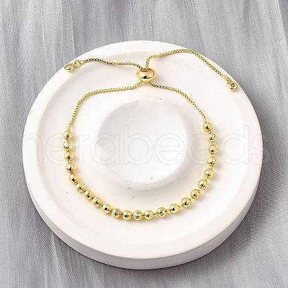 Brass Round Beads Slider Bracelets for Women BJEW-D317-13D-G-1