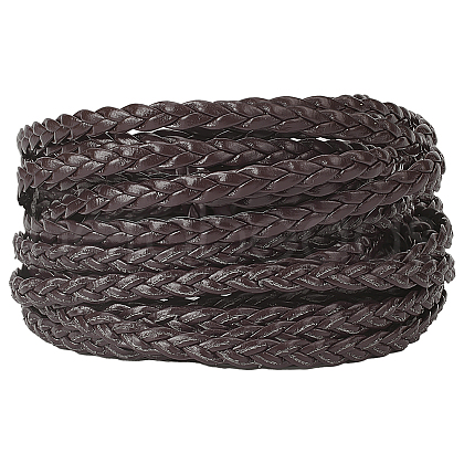 Flat PU Leather Braided Cord OCOR-WH0086-87B-04-1