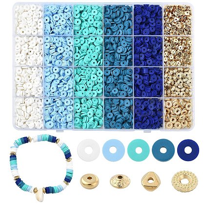 DIY Disc Polymer Clay & CCB Plastic Beads Jewelry Making Findings Kits DIY-YW0010-54B-1