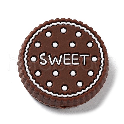 Biscuits with Word Sweet Food Grade Silicone Focal Beads SIL-G008-01B-02-1