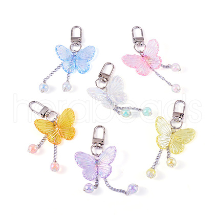 Butterfly Acrylic Pendant Decoration HJEW-TAC0056-1