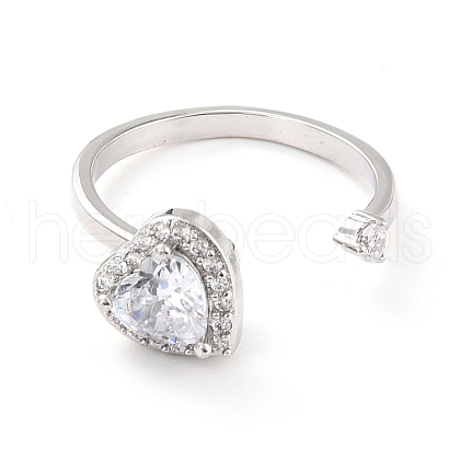 Heart Rotatable Open Ring for Women RJEW-M139-15P-1