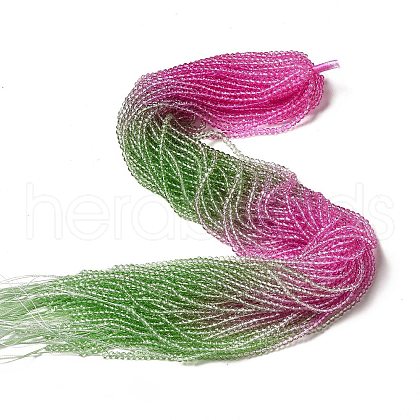 Transparent Gradient Color Glass Beads Strands GLAA-H021-01B-01-1