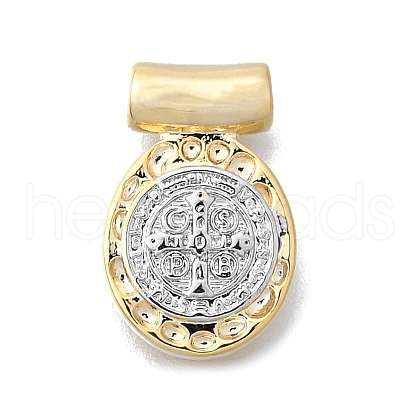 Religion Theme Brass Hammered Pendants KK-V010-09GP-01-1