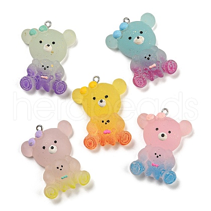 Gradient Color Resin Pendants RESI-Q225-02-1