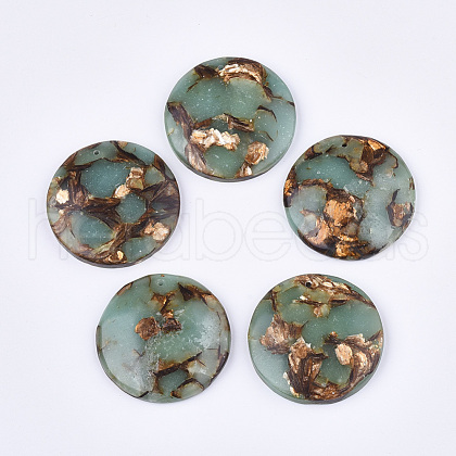 Assembled Natural Bronzite and Synthetic Aqua Terra Jasper Pendants G-S329-060-1
