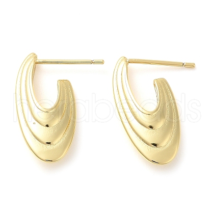 Rack Plating Brass Stud Earrings EJEW-C079-12G-1