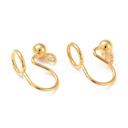 Brass Clip-on Earring Converters Findings KK-D060-07G-1
