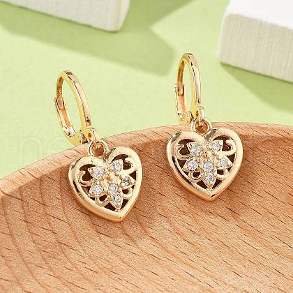 Brass Micro Pave Clear Cubic Zirconia Hoop Earrings for Women EJEW-G428-24G-02-1