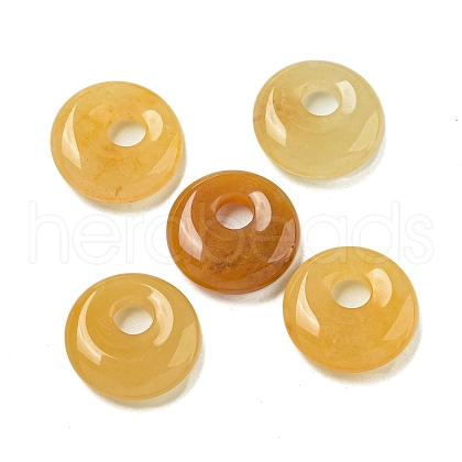 Natural Topaz Jade Donut/Pi Disc Charms X-G-G142-02C-1