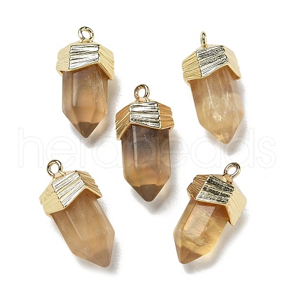 Natural Fluorite Faceted Pendants G-G181-03G-07-1