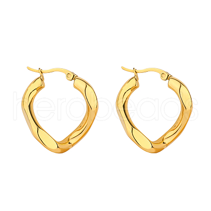 Elegant and Fashionable Golden Plated 304 Stainless Steel Hoop Earrings for Women XK6117-1-1