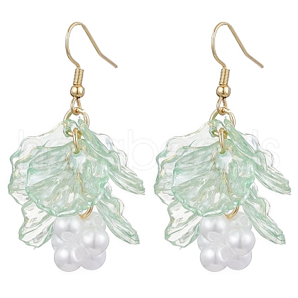 Acrylic Leaf Dangle Earrings EJEW-JE06183-02-1