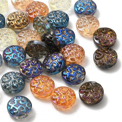 Electroplated Glass Beads EGLA-H002-B-M-1