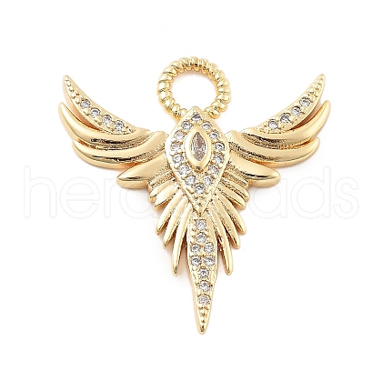 Real 18K Gold Plated Brass Micro Pave Cubic Zirconia Pendants KK-L209-099G-02-1
