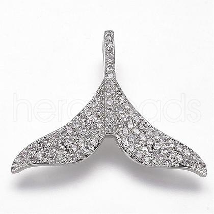 Brass Micro Pave Cubic Zirconia Pendants ZIRC-G095-79P-1
