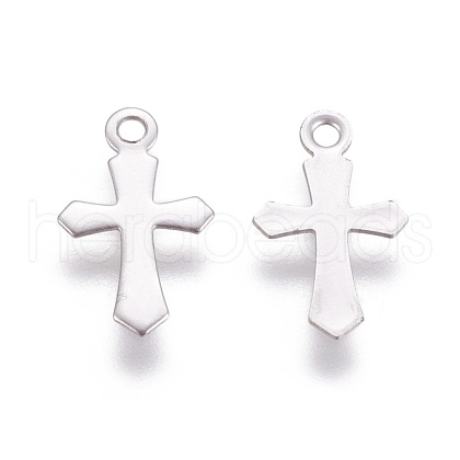 Tarnish Resistant 316 Surgical Stainless Steel Tiny Cross Charms STAS-E470-04P-1