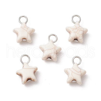 Crackle Opaque Acrylic Pendants PALLOY-JF03924-01-1