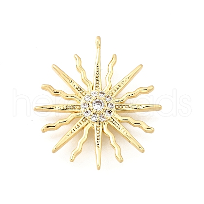 Brass Micro Pave Cubic Zirconia Pendants KK-Q097-01G-1