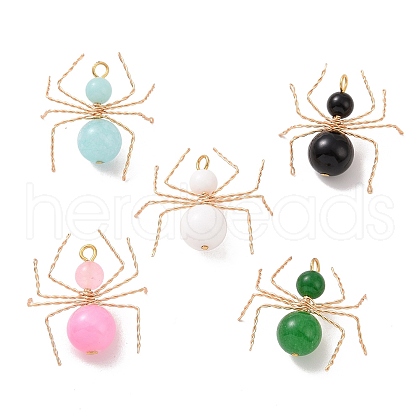 Natural Mixed Stone Pendants PALLOY-JF02108-01-1