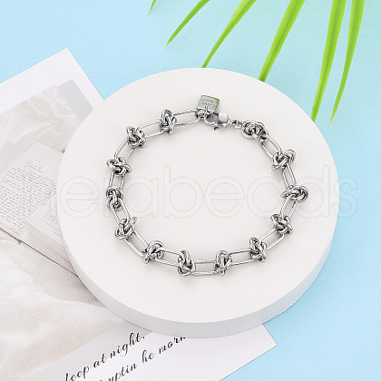 Brass Paperclip Chain Bracelets BJEW-N032-02P-1