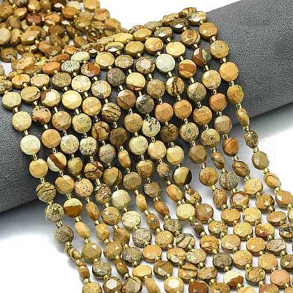 Natural Picture Jasper Beads Strands G-C116-A67-02-1
