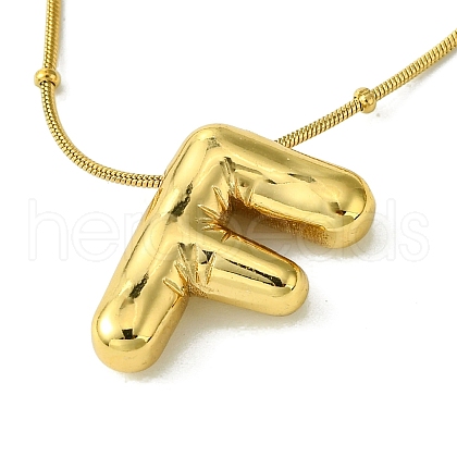 Ion Plating(IP) Initial Letter 304 Stainless Steel Pendant Necklaces NJEW-R265-05G-F-1