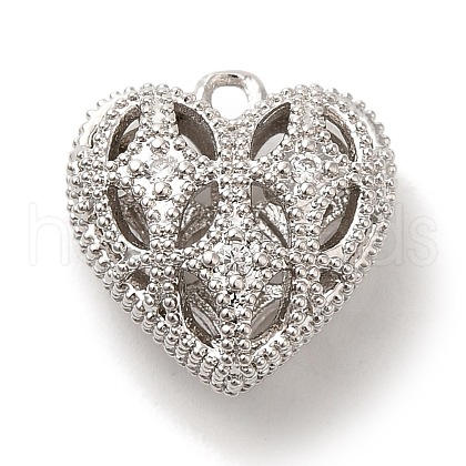 Brass Micro Pave Cubic Zirconia Charms KK-C072-29P-1