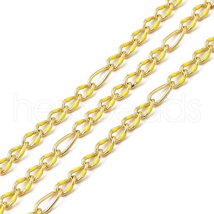 Handmade Brass Enamel Oval Link Chains CHC-L053-08G-03-1