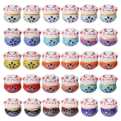CHGCRAFT 30Pcs 15 Colors Handmade Porcelain Beads PORC-CA0001-20-1