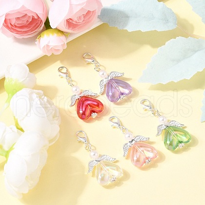 Angel Transparent Acrylic Pendant Decorations HJEW-JM03459-01-1