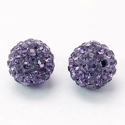 Polymer Clay Rhinestone Beads RB-C1438-12mm-A18-1