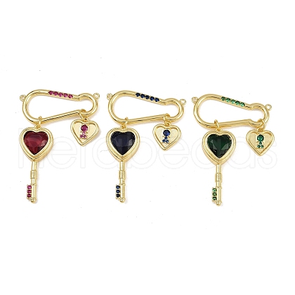 Brass Micro Pave Cubic Zirconia Pendants KK-H072-17G-1