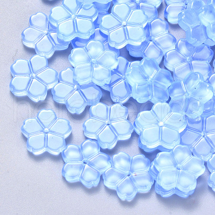 Transparent Single Face Spray Painted Glass Beads GLAA-S190-006B-01-1