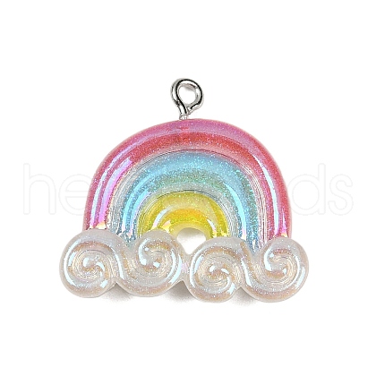 Transparent Resin Pendants RESI-R467-01P-03-1