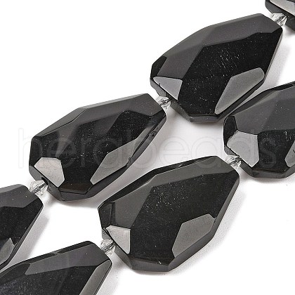 Natural Obsidian Beads Strands G-P548-B01-01-1
