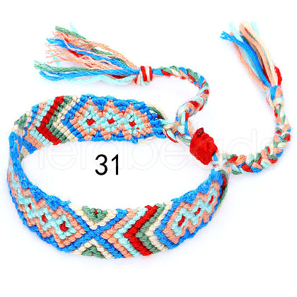 Cotton Braided Rhombus Pattern Cord Bracelet FIND-PW0013-003A-31-1